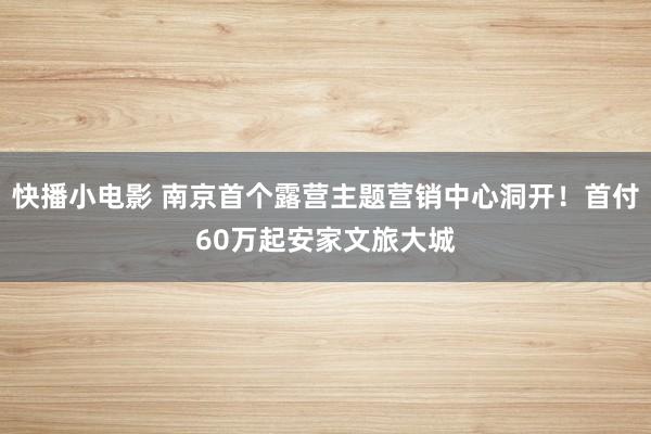 快播小电影 南京首个露营主题营销中心洞开！首付60万起安家文旅大城