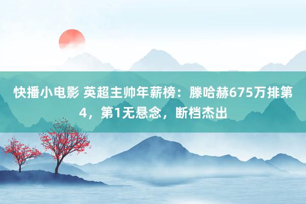 快播小电影 英超主帅年薪榜：滕哈赫675万排第4，第1无悬念，断档杰出