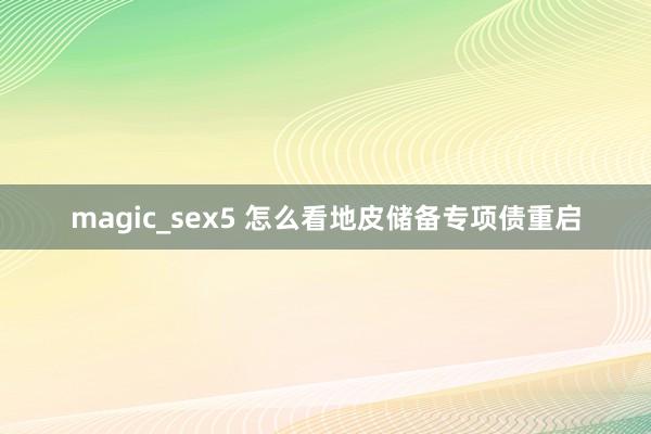 magic_sex5 怎么看地皮储备专项债重启