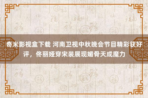 奇米影视盒下载 河南卫视中秋晚会节目精彩获好评，佟丽娅穿宋装展现媚骨天成魔力