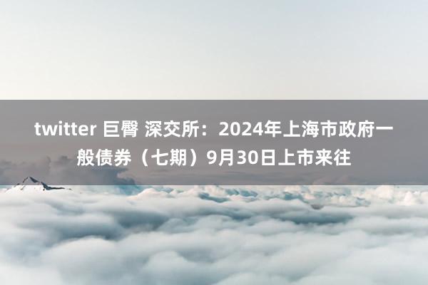 twitter 巨臀 深交所：2024年上海市政府一般债券（七期）9月30日上市来往