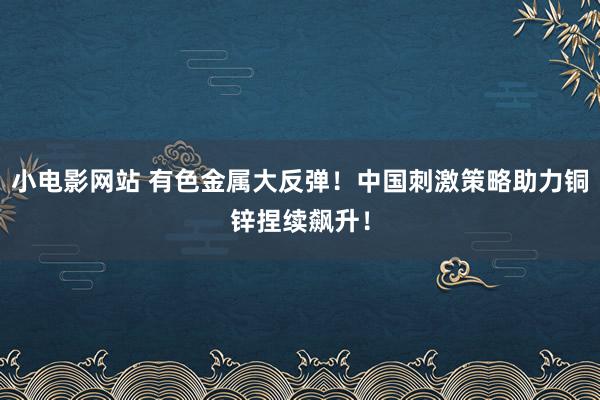 小电影网站 有色金属大反弹！中国刺激策略助力铜锌捏续飙升！