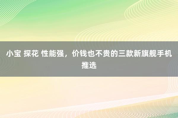 小宝 探花 性能强，价钱也不贵的三款新旗舰手机推选