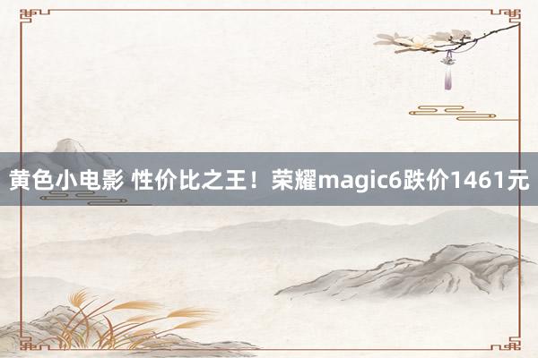 黄色小电影 性价比之王！荣耀magic6跌价1461元