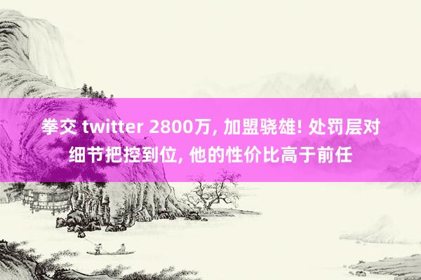 拳交 twitter 2800万， 加盟骁雄! 处罚层对细节把控到位， 他的性价比高于前任