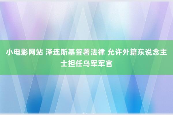 小电影网站 泽连斯基签署法律 允许外籍东说念主士担任乌军军官