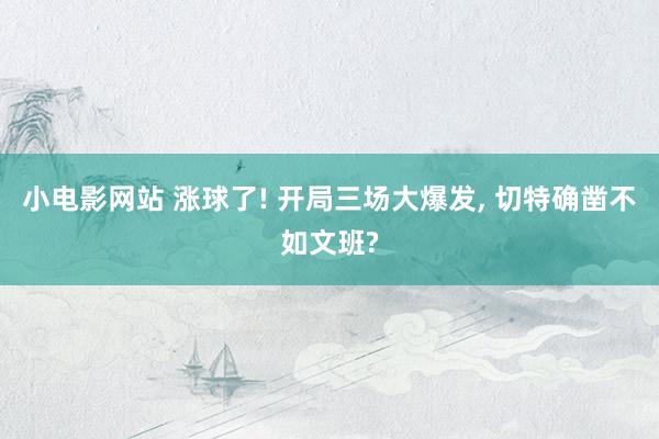 小电影网站 涨球了! 开局三场大爆发， 切特确凿不如文班?