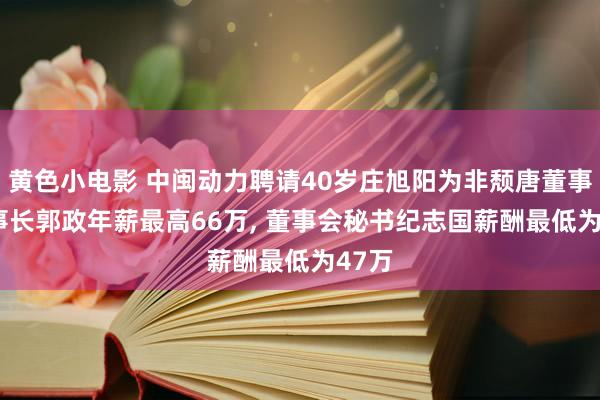 黄色小电影 中闽动力聘请40岁庄旭阳为非颓唐董事， 董事长郭政年薪最高66万， 董事会秘书纪志国薪酬最低为47万