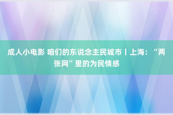 成人小电影 咱们的东说念主民城市丨上海：“两张网”里的为民情感