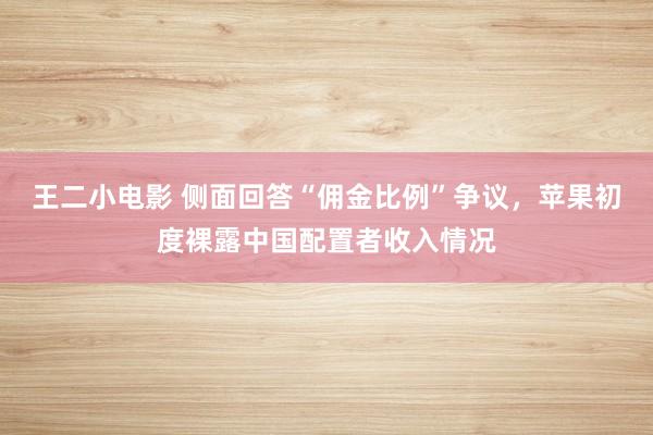 王二小电影 侧面回答“佣金比例”争议，苹果初度裸露中国配置者收入情况