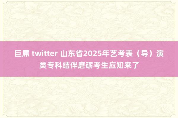 巨屌 twitter 山东省2025年艺考表（导）演类专科结伴磨砺考生应知来了