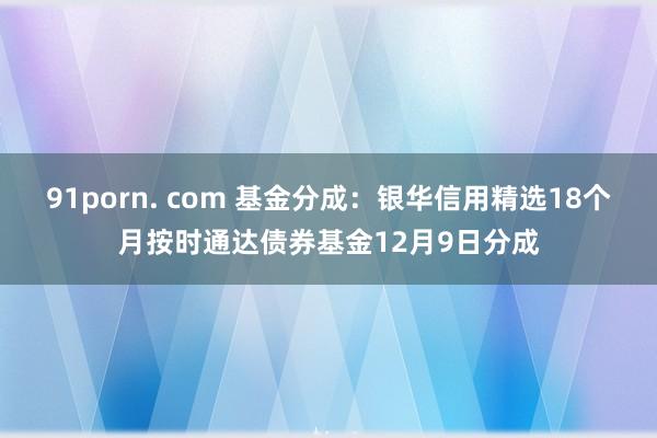 91porn. com 基金分成：银华信用精选18个月按时通达债券基金12月9日分成