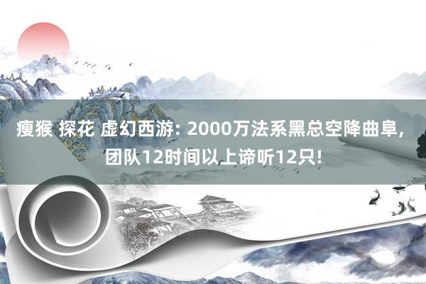 瘦猴 探花 虚幻西游: 2000万法系黑总空降曲阜， 团队12时间以上谛听12只!