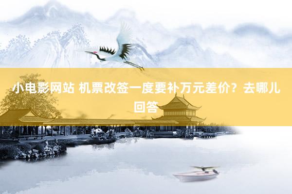 小电影网站 机票改签一度要补万元差价？去哪儿回答