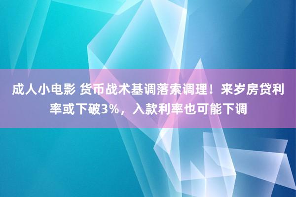 成人小电影 货币战术基调落索调理！来岁房贷利率或下破3%，入款利率也可能下调