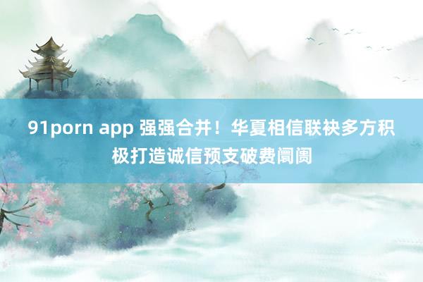 91porn app 强强合并！华夏相信联袂多方积极打造诚信预支破费阛阓