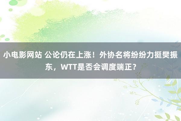 小电影网站 公论仍在上涨！外协名将纷纷力挺樊振东，WTT是否会调度端正？