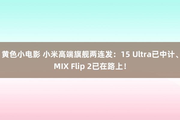 黄色小电影 小米高端旗舰两连发：15 Ultra已中计、MIX Flip 2已在路上！