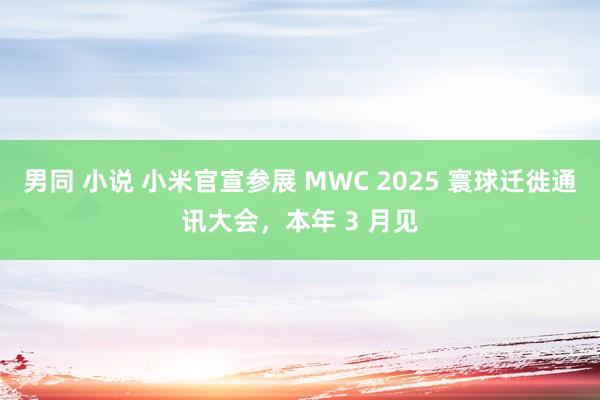 男同 小说 小米官宣参展 MWC 2025 寰球迁徙通讯大会，本年 3 月见