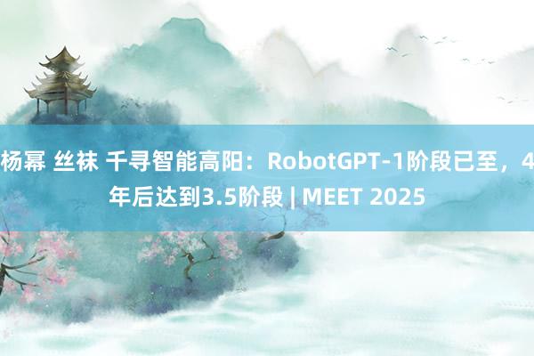 杨幂 丝袜 千寻智能高阳：RobotGPT-1阶段已至，4年后达到3.5阶段 | MEET 2025