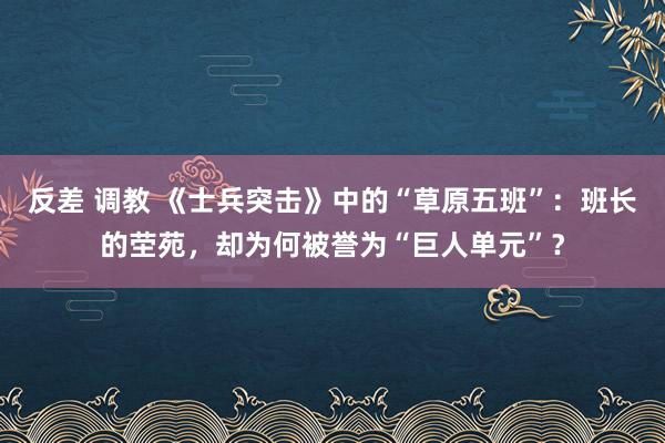 反差 调教 《士兵突击》中的“草原五班”：班长的茔苑，却为何被誉为“巨人单元”？