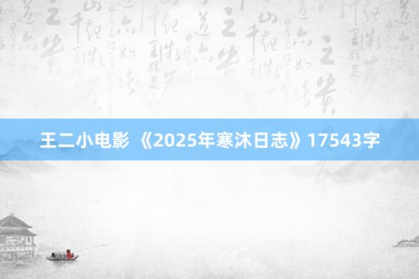 王二小电影 《2025年寒沐日志》17543字