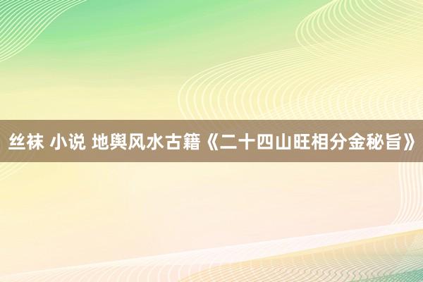 丝袜 小说 地舆风水古籍《二十四山旺相分金秘旨》