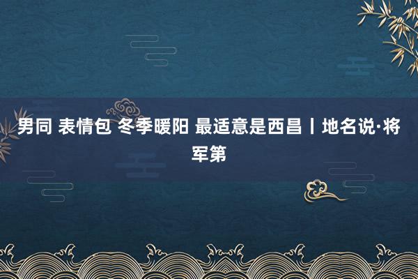 男同 表情包 冬季暖阳 最适意是西昌丨地名说·将军第